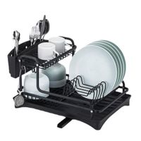 Escurridor De Platos De 2 Niveles De Aluminio Modelo 422 Negro  182NE01