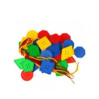 Juguete Didáctico Set de Botones Geométricos para Enhebrar