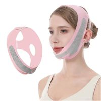 Faja Facial Mentonera Doble Ajuste Incorporado Genérico Control Doble Mentón Papada Rosa Gris