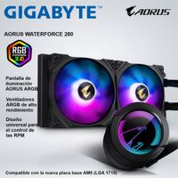 SISTEMA DE ENFRIAMIENTO GIGABYTE AORUS WATERFORCE 280 PANTALLA ARGB