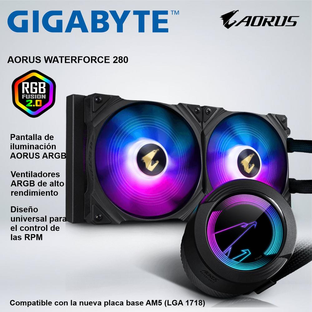 SISTEMA DE ENFRIAMIENTO GIGABYTE AORUS WATERFORCE 280 PANTALLA ARGB