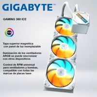 SISTEMA DE ENFRIAMIENTO GIGABYTE GAMING 360 ICE ARGB WHITE