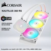 SISTEMA DE ENFRIAMIENTO LIQUIDO DE CPU NAUTILUS 360 RS ARGB  BLANCO