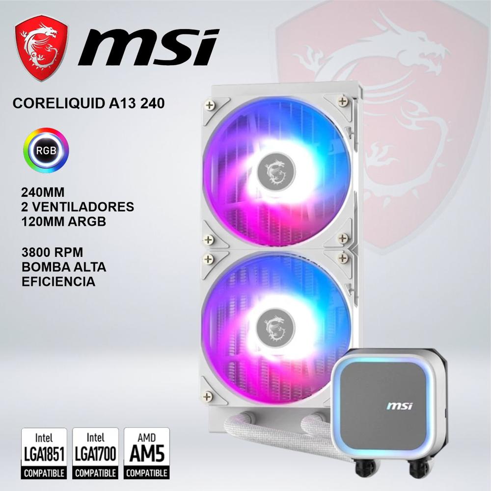 SISTEMA DE ENFRIAMIENTO MSI CORELIQUID A13 240  WHITE ARGB