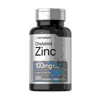 Horbaach Suplemento de Zinc Quelado 100mg  250 Tabletas  Vegetariano
