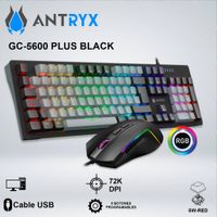 TECLADO GAMER  MOUSE ANTRYX GC-5600 PLUS BLACK SW-RED RGB