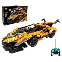 Auto de Carreras Armable RC Amarillo 516 Pcs a Control Remoto