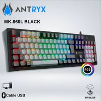 TECLADO GAMER ANTRYX MK-860L BLACK RGB SW-BLUE MECANICO NEGRO