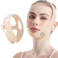 Faja Facial Mentonera Ajuste Lateral Genérico Control Doble Mentón Papada  Beige Grafeno