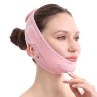 Faja Facial Mentonera Doble Ajuste Genérico Control Doble Mentón Papada Rosa