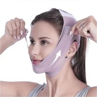 Faja Facial Mentonera Doble Ajuste Genérico  Control Doble Mentón Papada Morado