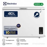 Congelador Horizontal Electrolux 410L Inverter Blanco con Función Turbo EFH42S2P5AW