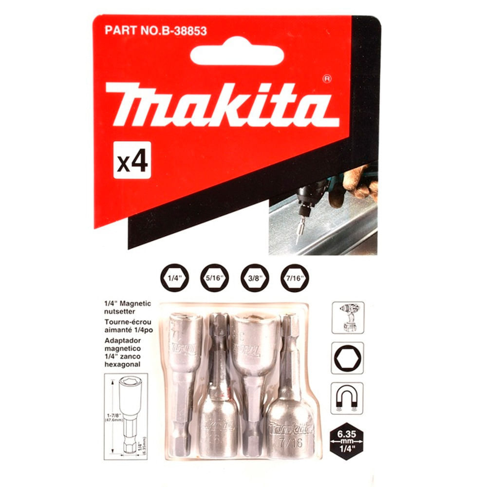 Set Dados Magneticos Makita B-38853 4unidades