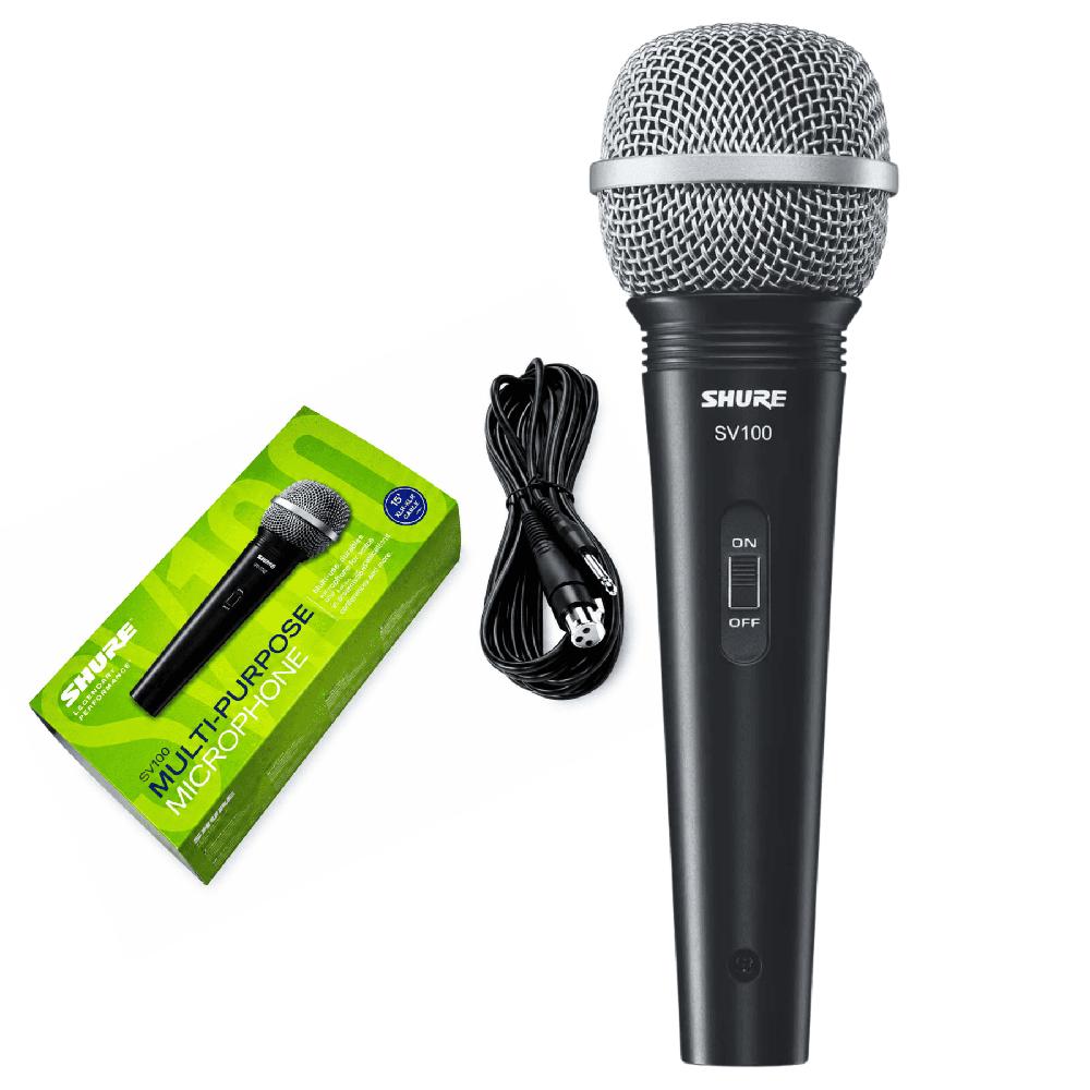 Micrófono Dinámico Shure SV100 ORIGINAL con Cable XLR para Karaoke Voz y Conferencias