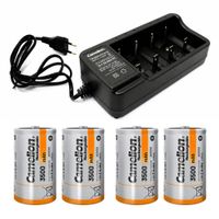 Cargador Universal Para Pilas AA AAA C D 9V Con 4 Pilas Recargables Tipo C 3500mAh Camelion