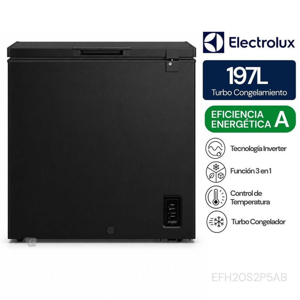 Congelador Horizontal Electrolux 197L Inverter con Función Turbo EFH20S2P5AB