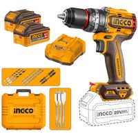 Taladro Atornillador Percutor INGCO 20V 86Nm Brushless + 2 Baterías 4Ah CIDLI208682