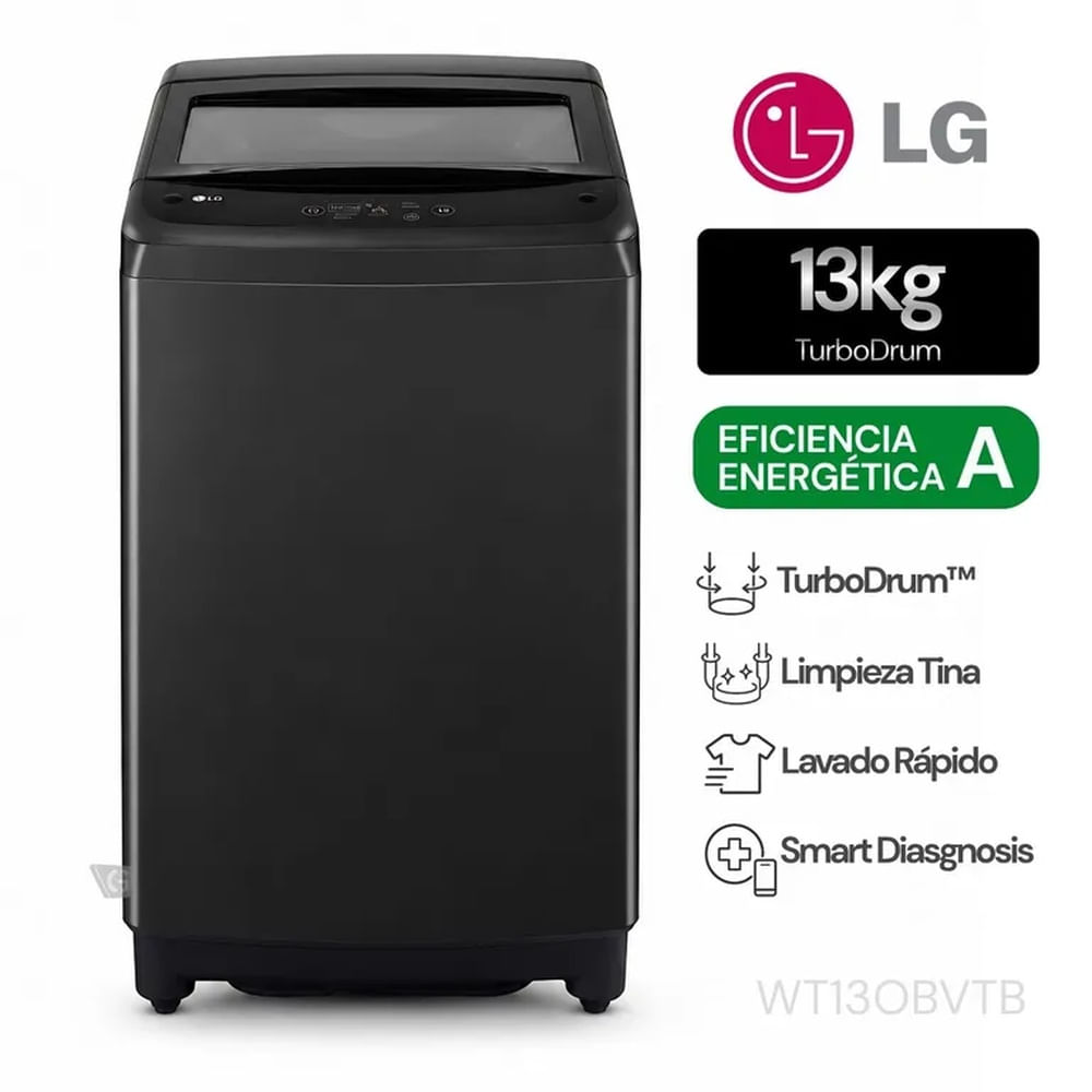 Lavadora 13Kg Carga Superior Onyx Negro LG WT13OBVTB