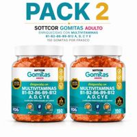 PACK 2 GOMITAS MULTIVITAMINAS PARA ADULTOS 300 GOMITAS SOTTCOR LABS