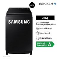 Lavadora Samsung AI Wash EcoBubble 21Kg WA80F21S8BPE Negro