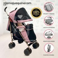 Coche Bastón Plegado Compacto ISABEL GOLD II Edición Exclusiva Light Pink - Black