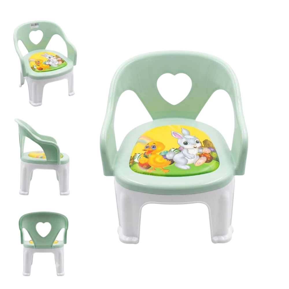 Silla Infantil  Verde Claro Conejito y Patito