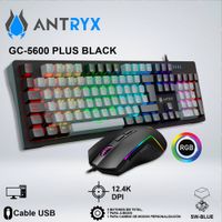 TECLADO GAMER MOUSE ANTRYX GC-5600 PLUS BLACK SW-BLUE RGB