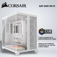 CASE CORSAIR AIR 5400 RS-R BLANCO PANELES TIPO PUERTA FRANCESA VENTILADORES RS-R ARGB