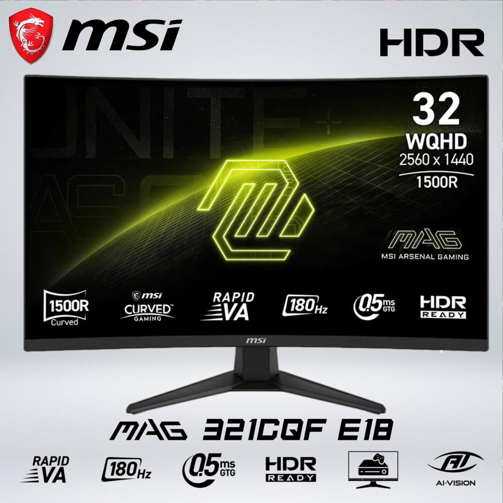 MONITOR MAG 321CQF E18 GAMER CURVO QHD 32'' rapidVA 180hz 0.5ms HDR AI VSION