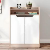 Zapatera Ailee 2 puertas Marrón y Blanco | Masiva Home