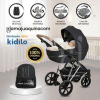 Coche Moisés Travel System KIDILO DAKIT con Mochila Pañalera Black