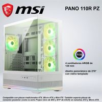 CASE MID TOWER MSI PANO 110R PZ DOBLE PANEL DE VIDRIO TEMPLADO WHITE