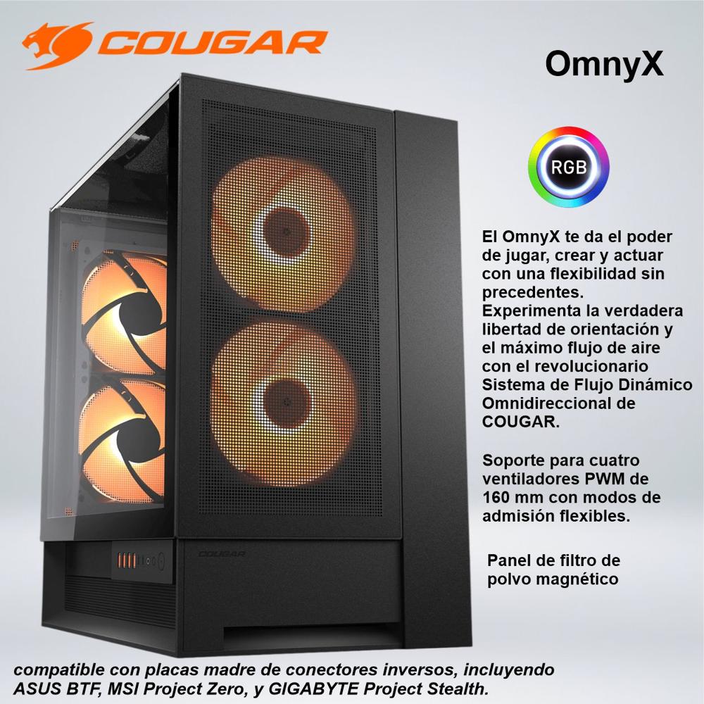CASE MID TOWER COUGAR OMNYX PANEL DE VIDRIO TEMPLADO BLACK