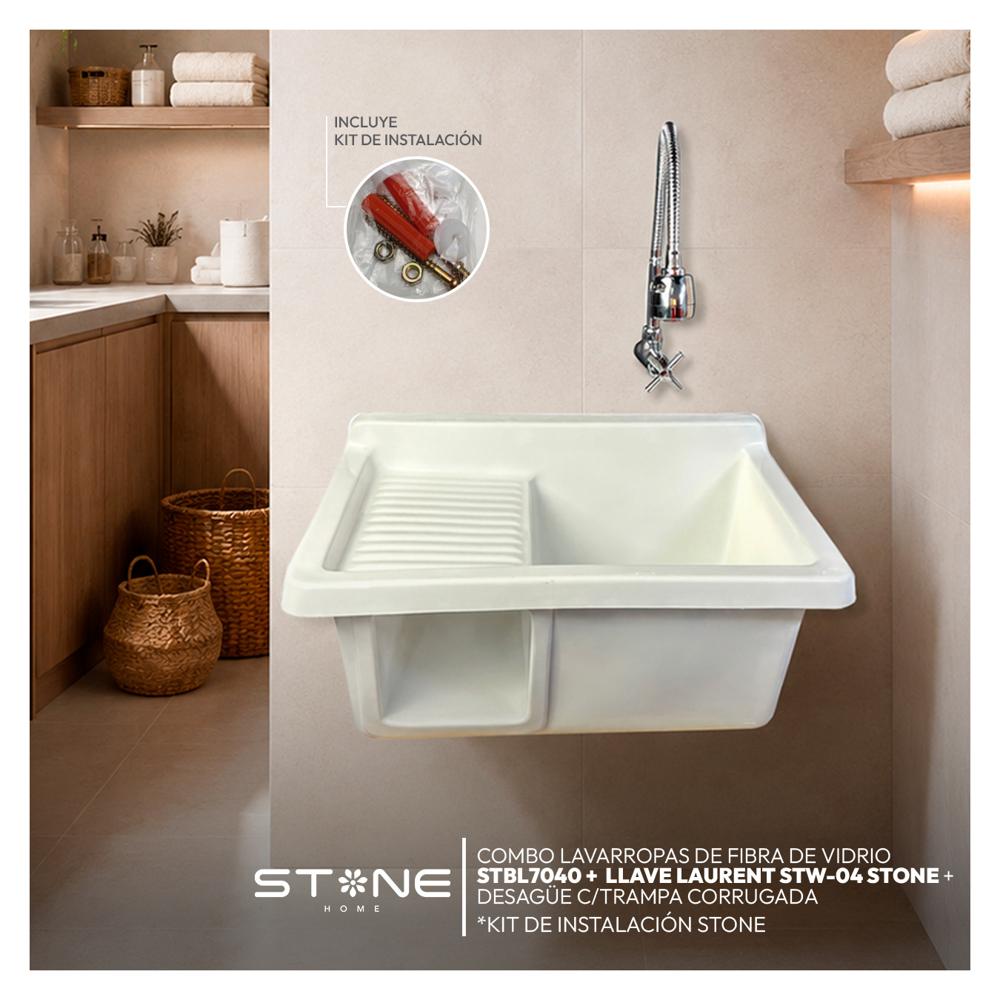 COMBO LAVARROPAS FIBRA DE VIDRIO STBL7040 + LLAVE LAURENT STW-04 STONE ...