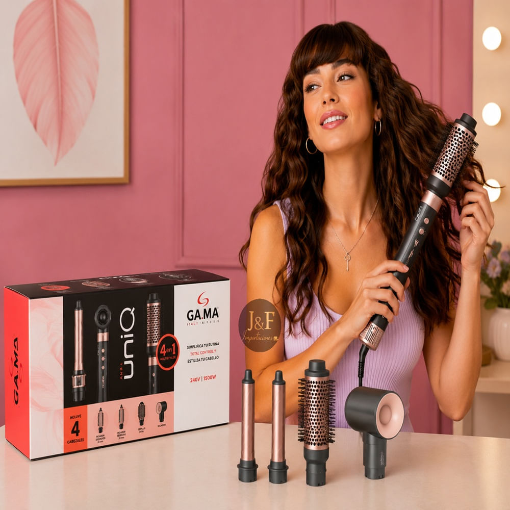 MULTISTYLER GAMA UNIQ AURA 4 EN 1 TECNOLOGIA COANDA SECA  ALISA Y ONDULA CON MOTOR SILENCIOSO