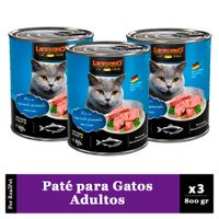 Pack x3 Paté Gato Leonardo Quality Selection Pescado 800 gr