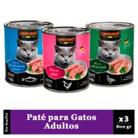 Pack x3 Paté Gato Leonardo Quality Selection Variado 800 gr