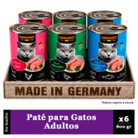 Pack x6 Paté Gato Leonardo Quality Selection Variado 800 gr