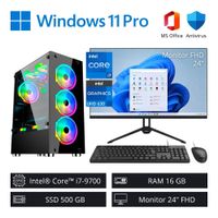 Computadora PC Gamer Intel Core i7 9ª Gen 4,70 GHz 16GB RAM 500GB SSD + Monitor 24"" FHD