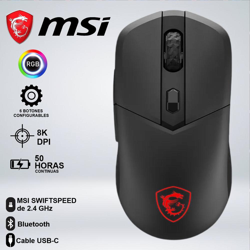 MOUSE GAMING MSI VERSA 300 WIRELESS RGB 8K DPI