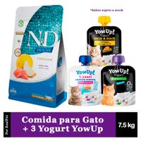 Comida Gato Castrado N&D Ocean Salmón 7.5kg + 3 Yogurt YowUp 85 gr