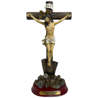 Crucifijo 12.7 cm Base Madera ER