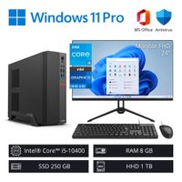 Computadora PC Intel Core i5 10ª Gen 4,30 GHz 8GB RAM 250GB SSD 1TB HDD + Monitor 24"" FHD