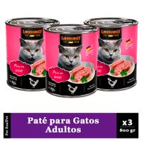 Pack x3 Paté para Gato Leonardo Quality Selection Ave 800 gr
