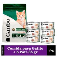 Comida Gatitos Canbo Desarrollo Inicial 7 kg + 6 Patés 85 gr