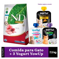 N&D Gato Castrado Pollo Granada 7.5kg + 3 Yogurt YowUp 85 gr