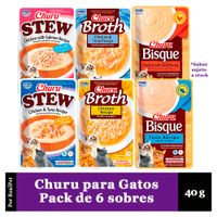 Snack Sopa para Gato Churu 6 sobres Sabores Variados 40gr