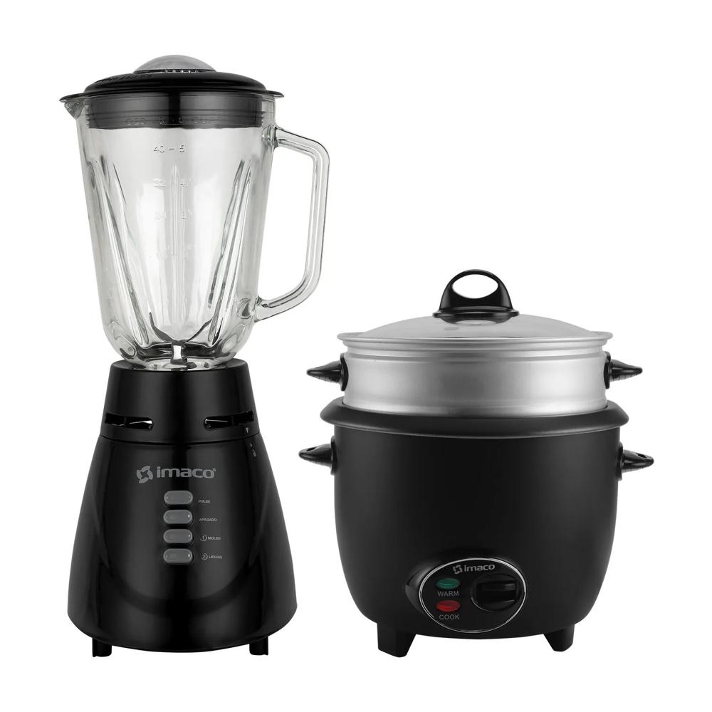 Combo Licuadora 1.5l  2 vel bl4125vn Olla arrocera 1.2l imaco rc6es