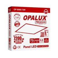 Panel LED de 60x60cm 72W 7200 Lumenes luz Blanca Para Empotrar OPALUX OP-6060-72W