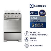 Cocina Electrolux 4 quemadores 60cm VaporBake FE4GMR